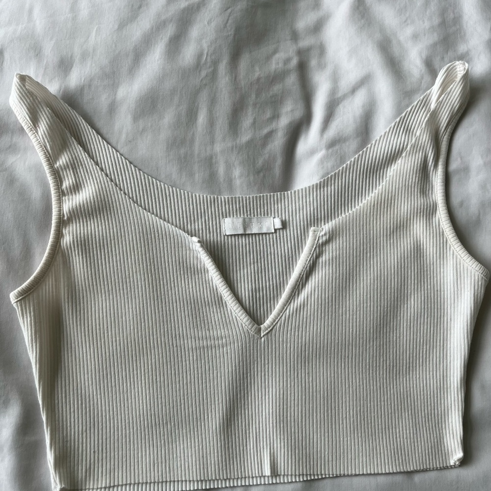 White coton Meshki crop top